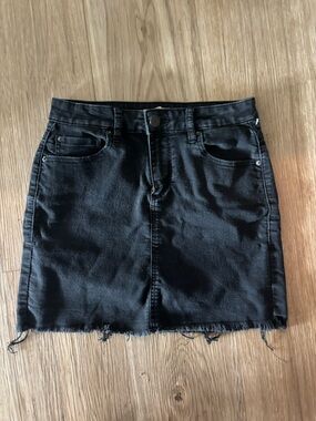 Garage Black Denim Mini Skirt